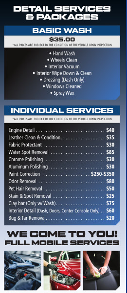 Walkers Mobile Detailing Prices